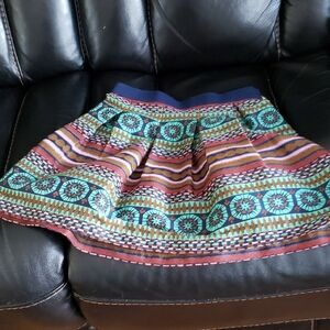 Anthropologie Vibrant Patterned Mini Skirt